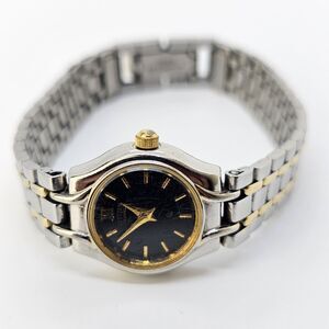 VTG Citizen Women's Watch 17MM Black Dial Two Tone Bracelet 5.75" New Battery